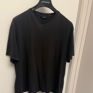 DKNY Charcoal V-Neck Short Sleeve Top